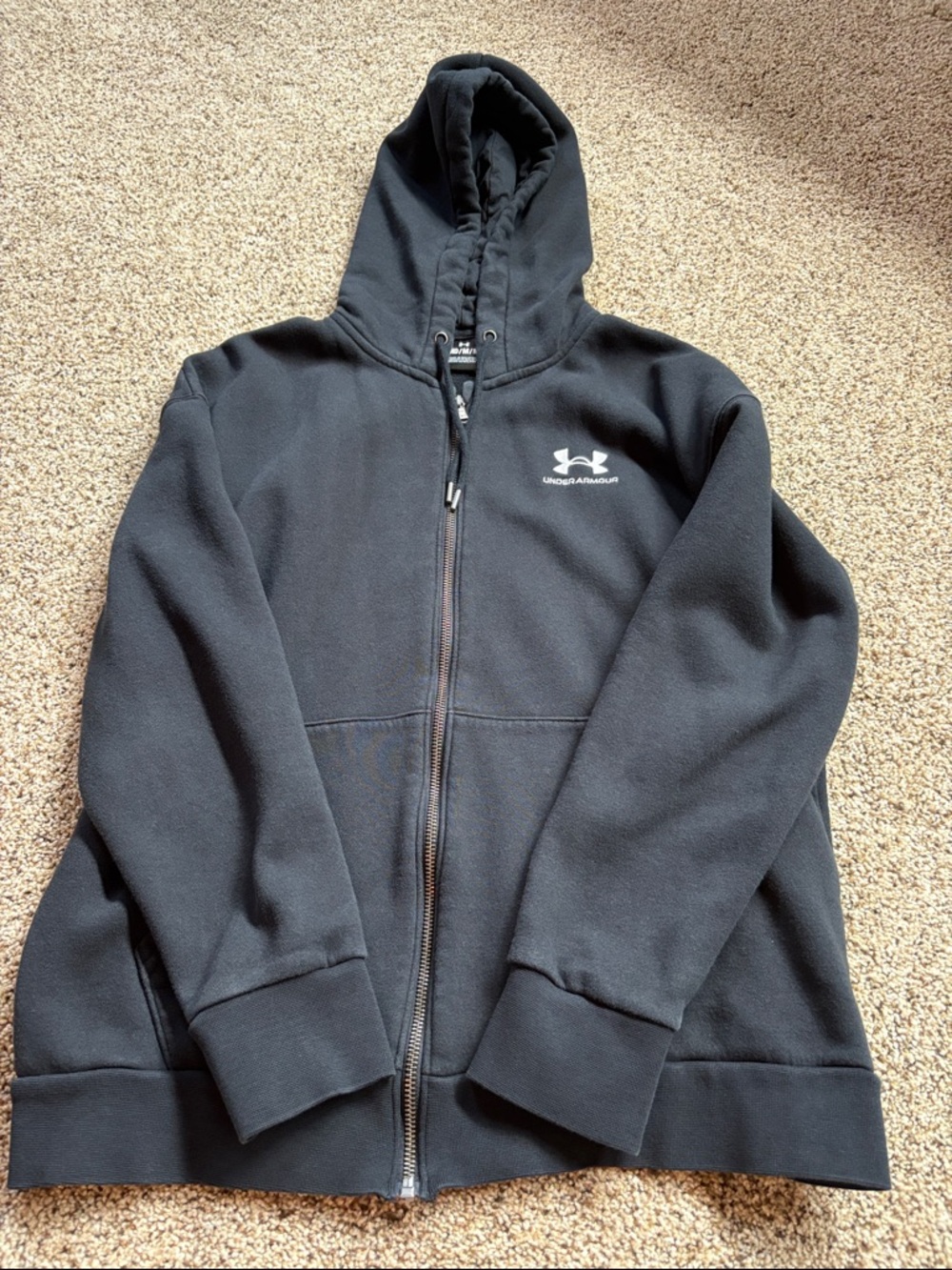 Under Armour Black Zip-Up Hooded Fleece Jacket